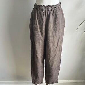 Women’s Lightweight Breathable Coastal Resortwear Linen Stretch Easy‎ Pants Med